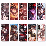 for Xiaomi Redmi 9C NFC 9T 10 10A 10C 12C 13C 13 NF10 Hu Tao Black Border TPU Phone Case | Flexible,