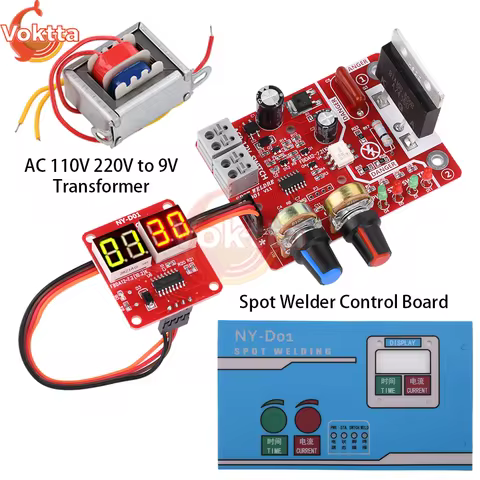 NY-D01 Single Pulse Spot Welding Machine Control Board 100A Adjustable Time Current DIY Spot Welder 