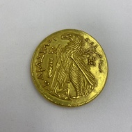 Ancient Coin Gold Coin Pure Copper Gilt Ancient Roman Standing Eagle Gold Coin Pure Handmade Double-