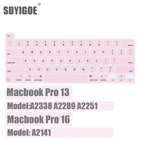 Keyboard Cover For Macbook Pro 13 2020 M1 A2338 A2289 Pro 16 inch 2019 A2141 Keyboard Skin Silicone 
