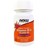 Now Foods, Vitamin D-3 High Potency 10,000 IU, 120 Softgels, Expiry Mar2023