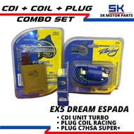 Racing CDI Unit+Plug Coil+Plug Ex5 Dream Combo Set ESPADA(PLUG COIL ESPADA CDI RACING TURBO PLUG C7H
