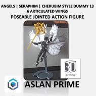 DUMMY 13 TITAN 13 T13 ANGELS SERAPHIM CHERUBIM 6 ARTICULATED WINGS + ANGELIC WEAPONS POSEABLE JOINTE