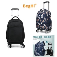 Trolley school bag Primary School 4 wheel kids roller bag girl boy kids school bag wheel luggage bag