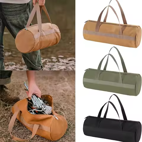 Camping Tools Storage Bag Large Capacity Cylinder Tent Stake Bag Lightweight Tent Peg Ground Nail Ho