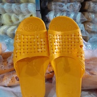 Yellow woven plastic flats for rain, size 36-43, house slippers, slippers, yellow honeycomb slippers