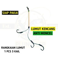 Siap Pakai Rangkaian Lumut 3 Mata Kail Mancing Nila Mujair Bandeng Ukuran Komplit Pancing Anti Monce