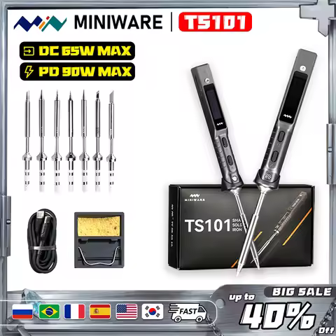 Miniware TS101 Digital Soldering Iron Pen 90W OLED Display USB Type-C PD Quick Heat Up Portable Repa