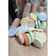 Mute AB glitter milk coin beads retail 50 grams (sa)