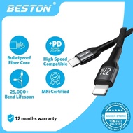 BESTON Powerline III Flow USB C to USB C Cable 27W Woven material Type C Charging Cable Fast Charger