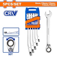 Buildmate x WADFOW 5pcs Reversible Ratchet Wrench Set 8-14mm Hand Tools WSP8205 WHT