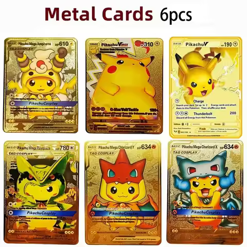 Cartão de metal pokémon 10000 pontos arceus charizard raichu super cartão dourado inglês mewtwo vmax