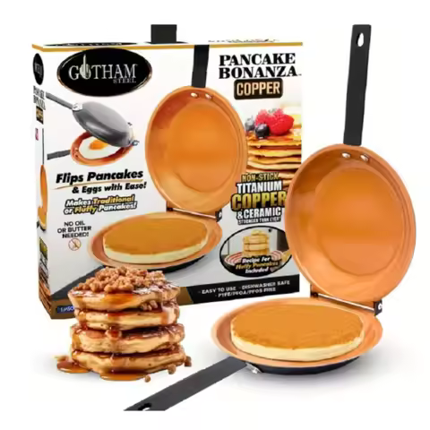 Double Sided Folding Non Stick Frying Pan, Breakfast Pan, Waffle and Cake Frying Pan, Kitchen Tools,