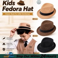 Topi Budak Fedora Kids Boy Girl Hat Cap Summer Beach Straw Sun Hat Outdoor Beach Sunscreen Sun Paren