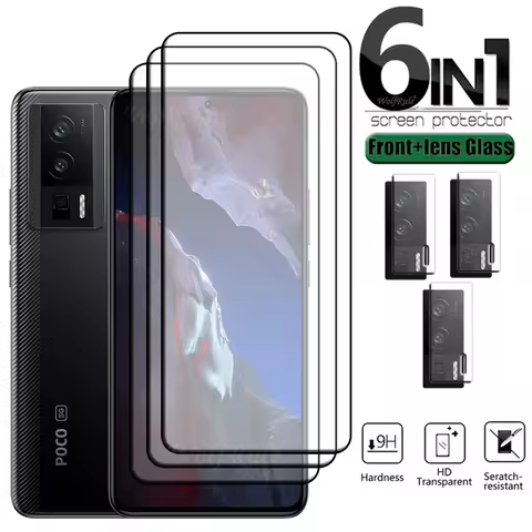 6-in-1 For Xiaomi Poco F5 Pro Glass Poco F5 Pro Tempered Glass Screen Protector Poco F4 F3 X3 M3 X4 