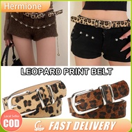 Vintage Leopard Belt Y2K Spicy Leopard Print Belt Fashion and Versatile Leather Girdle Ins Style Wai