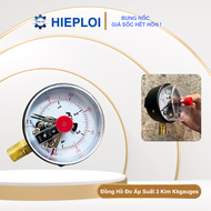 Đồng Hồ Đo Áp Suất 3 Kim KKGauges - Chân Đứng Mặt 100mm Ren 21