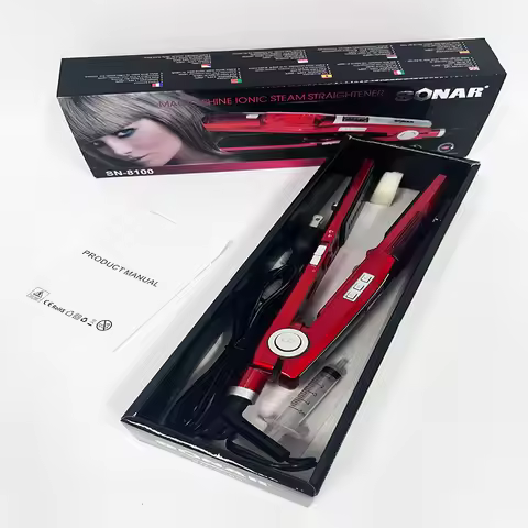 Portable flat iron hair straightener, steam ironing, quick flat iron hair straightener comb, hair st