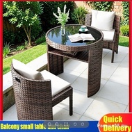 Free shippingBalcony small table and chair combination leisure table one table two chairs leisure te
