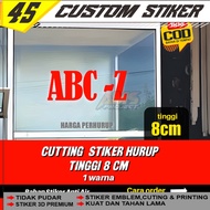 Cutting Sticker Letters 8cm Waterproof Durable