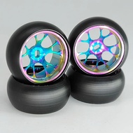 4pcs Alloy Rc Wheel Rim+ Drift Tire for 1/28 Wltoys 284131 K969 K979 K989 P939 Mini-q Kyosho Rally M