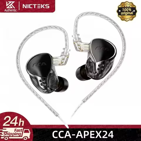 CCA Apex24 HiFi Earphone Dual-side 24 Drivers IEM Monitor Gaming Wired Earbud Noise Cancelling 2PIN 