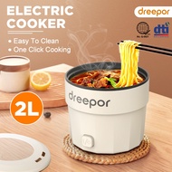 Dreepor 2L Electric Cooker Mini Rice Cooker Small Multi Cooker Electric Heating Pot