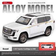 1:18 TOYOTA LAND CRUISER lc300 SUV xe hợp kim mô hình đúc khuôn trẻ em Đồ chơi trẻ em Quà tặng sinh