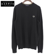Fred Perry 經典圓領套頭衫，羊毛棉混紡，男士上衣，黑色，S 碼 (K9601 S) [二手]