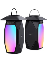 Onforu Outdoor Bluetooth Speakers Waterproof, True Wireless Stereo Lantern Speaker with RGB LED Ligh