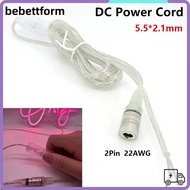 LUCKY 1Pcs DC Power Cord, 2M 22AWG DC Extension Cable, Durable 5V 12V Transparent 2Pin Power Adapter