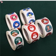 500pcs/roll Merry Christmas Round Adhesive Labels, Christmas Roll Pack Sticker for Cards Envelope Gift Boxes Envelope Seals Stickers for Cards