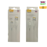 [100% Mart X Modem Cat] USB Charger & Sync Cable 5V 2.5A TPE 1Meter USB To Type-C/IOS/Micro USB数据线1米