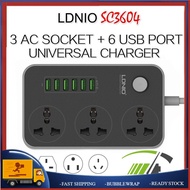 LDNIO SC3604 - 3.4A Power Socket with FUSE + 6 USB Charger UK Plug Adapter