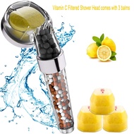 itamin C Filter Shower Head with 3 Balms -Zen Body Shower Head for Hair Loss, Dry Skin Handheld High Pressure Shower Head Remove Chlorine for Hard Water Softener with Citrus Smell