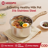MODOFO stainless pot stainless steel cooking pot small 16cm sauce pot soup pot non stick With lid