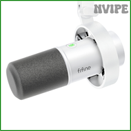 NVIPE FIFINE Dynamic USB/XLR Microphone with Gain Knob/Touch-mute/Headphone Jack,Recording Mic for PC Sound Card Streaming-K688W White POVEA