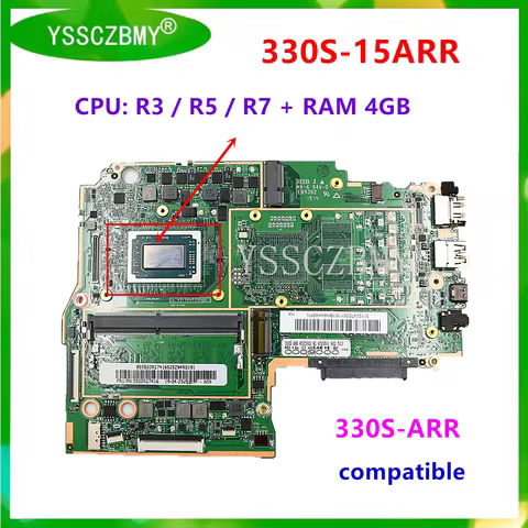 5B20R27415 / 5B20R27416 MainBoard FOR Lenovo Ideapad 330S-15ARR Laptop Motherboard with CPU R3 / R5 