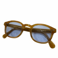 成色極佳 ▼ MOSCOT Lemtosh Wellington 男士太陽眼鏡，淨CLEARブラウン銀色鏡框，藍色鏡片，46□24-145
