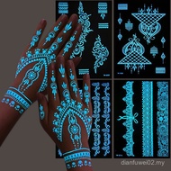 Luminous tattoo Stickers Indian henna Lace tattoo Stickers Hollow Hand henna tattoo