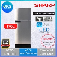 SHARP 170L J-TECH INVERTER 2 Door Fridge SJ189MS Refrigerator Peti Sejuk Peti Ais 冰箱