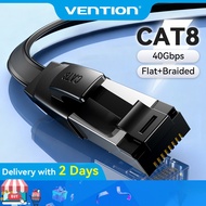 Vention Flat Cat8 Ethernet Cable 40Gbps High-Speed 10G Network Patch Cable for Router/Switch/PC/TV/G