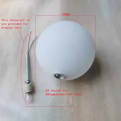 White Globe G9 Glass Shade with Thread Screw-in Cover D8cm D10cm D12cm D15cm Lamp Parts Accessory fo