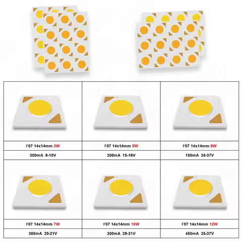 CRI Ra 90 COB 3W 5W 6W 7W 10W 12W Warm Natural White 2700K 3000K 4000K 5000K 1407 1414 For 3 5 7 12 