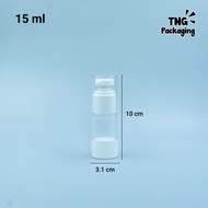 botol pump airless 15ml 30ml 50ml 80ml 100ml 120ml akrilik bening - 15 ml