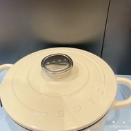 SMGGSmeg Enamel Cast Iron Pot24cmSoup Pot with Lid Retro Domestic Enamel Binaural ZRWH