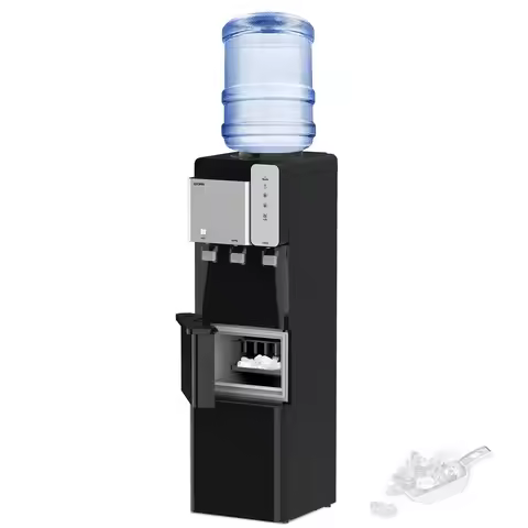 Water Cooler Dispenser with Ice Maker Top Loading Water Dispenser 3 or 5 Gallon 3 Temperature Settin