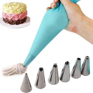 6Pcs nozzles Silicone Icing Piping Cream Pastry Bag cooking fondant cake decorating tools or add Nozzle Set DIY Cake Decorating Tips Set