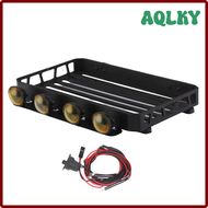 AQLKY LDRC LD-P06 LD P06 Unimog ราวหลังคาผู้ให้บริการกระเป๋าเดินทางโลหะที่มีไฟ LED 1/12รถบังคับวิทยุ