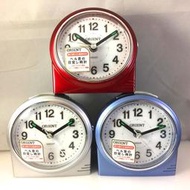 絕版！大聲！附電池 ORIENT 東方鬧鐘 AQ-6014 鬧鐘 掃秒 貪睡 靜音 小夜燈 艷紅 酷銀 粉藍 三色